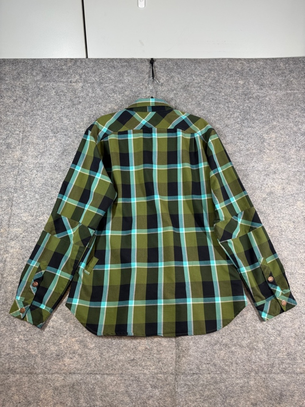 Sombrio Green Black Plaid Flannel Button Up Shirt Size XL Outdoor Casual Utility - Picture 10 of 14